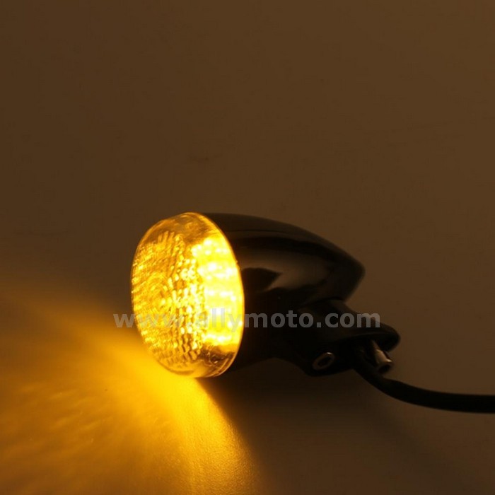 29 4X Yellow 20 Led Turn Signal Indicator Light Lamp Silver Shell@2